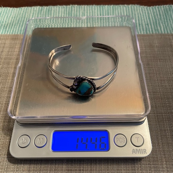 Native American Helen Harrison Turquoise Sterling Cuff Bracelet over 14g - Picture 4 of 11